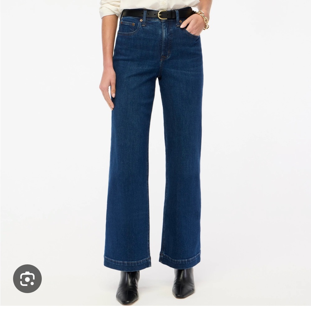 J.Crew Classic wide leg jean all day stretch Sz 34 PORTSIDE AZURE WASH like new